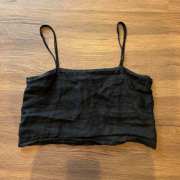 decade studios linen squareneck croptop dana top - Picture 3 of 6